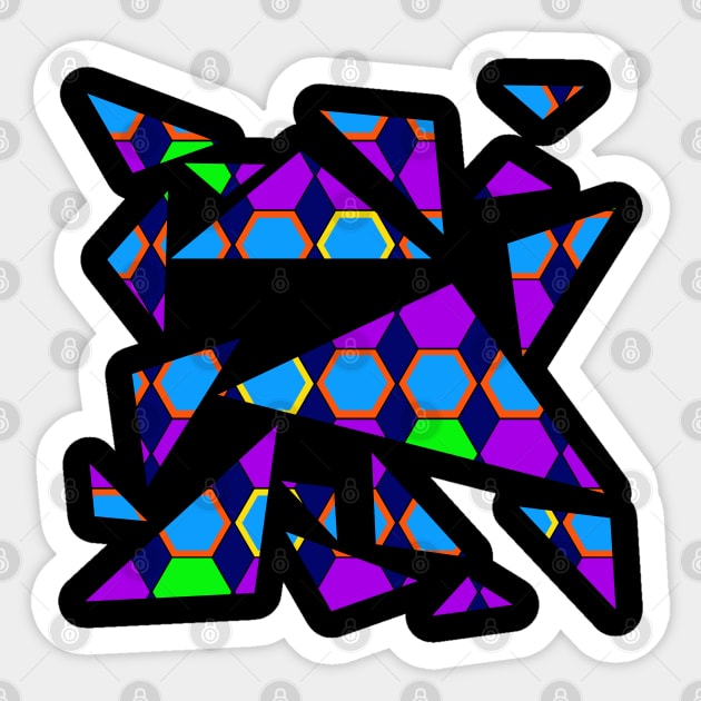 Hexagon Pattern No 1 Sticker by Fun Funky Designs